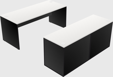 Parallel desk with credenza