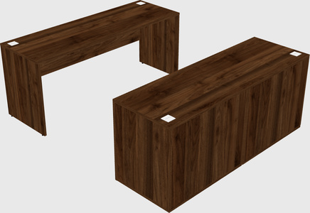 Parallel desk with credenza