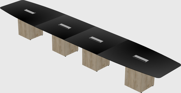 Boat-shaped meeting table