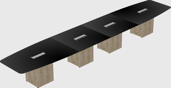 Boat-shaped meeting table