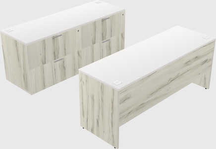 Parallel desk with credenza