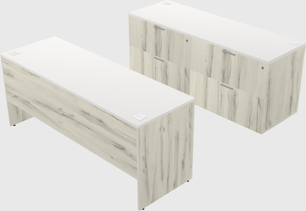 Parallel desk with credenza