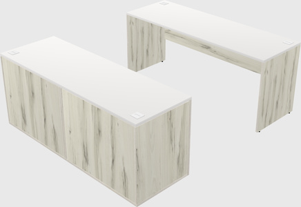 Parallel desk with credenza