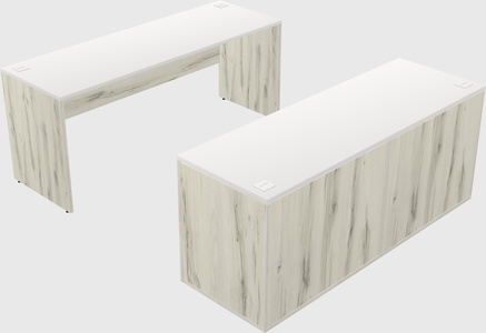 Parallel desk with credenza