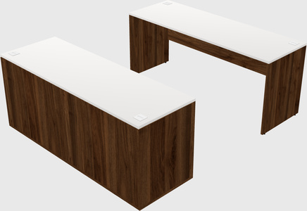 Parallel desk with credenza