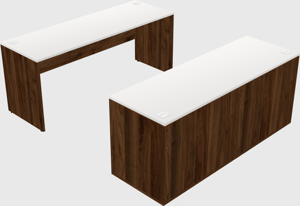 Parallel desk with credenza