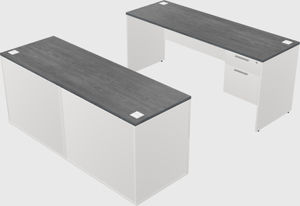 Parallel desk with credenza
