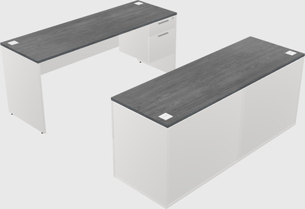 Parallel desk with credenza
