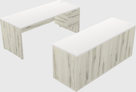 Parallel desk with credenza