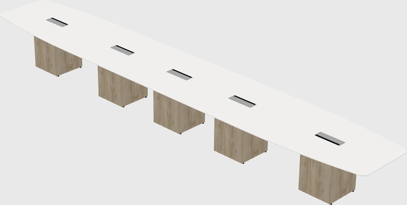 Boat-shaped meeting table