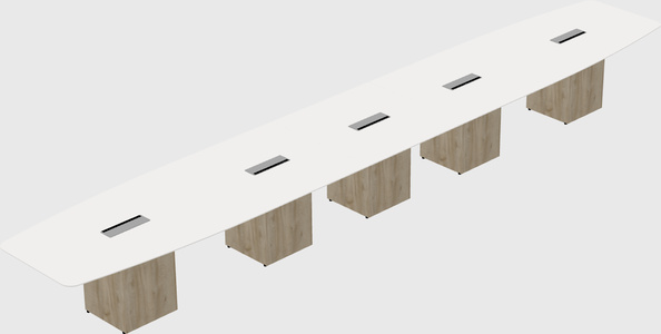 Boat-shaped meeting table