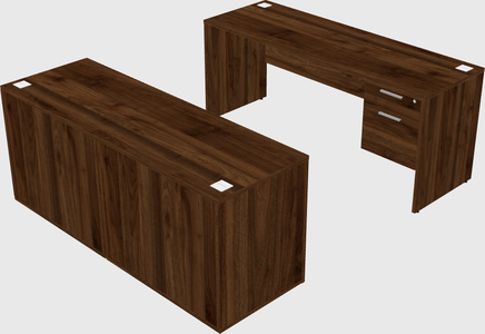 Parallel desk with credenza