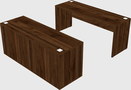 Parallel desk with credenza