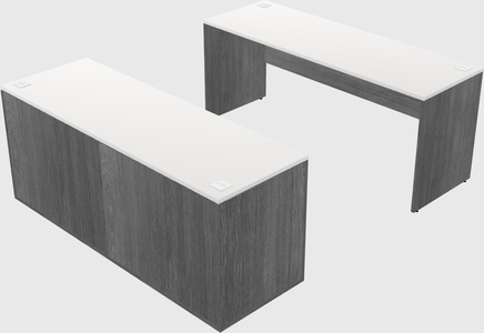 Parallel desk with credenza