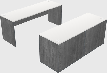 Parallel desk with credenza
