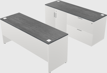 Parallel desk with credenza