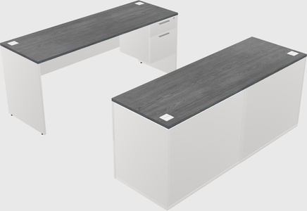 Parallel desk with credenza