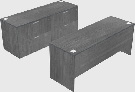 Parallel desk with credenza