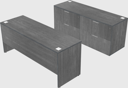 Parallel desk with credenza