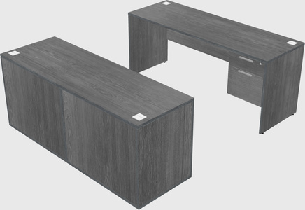 Parallel desk with credenza