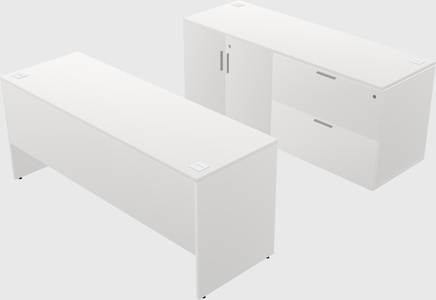 Parallel desk with credenza