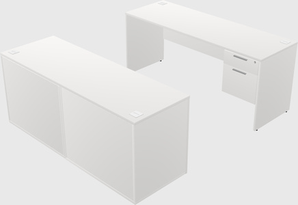 Parallel desk with credenza