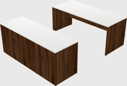 Parallel desk with credenza