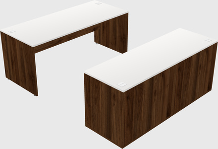 Parallel desk with credenza