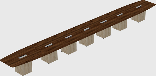 Boat-shaped meeting table