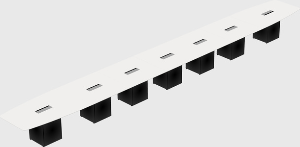 Boat-shaped meeting table