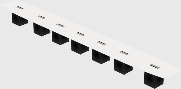 Boat-shaped meeting table