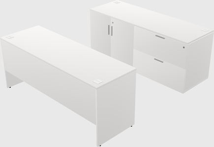 Parallel desk with credenza