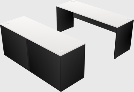 Parallel desk with credenza