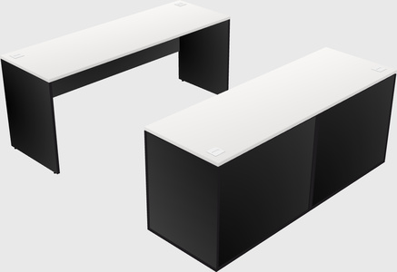 Parallel desk with credenza
