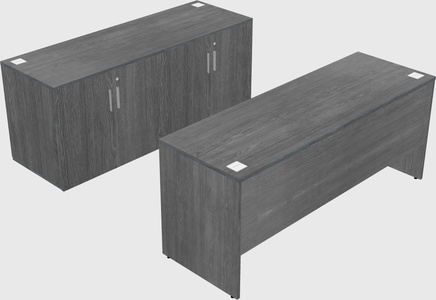Parallel desk with credenza