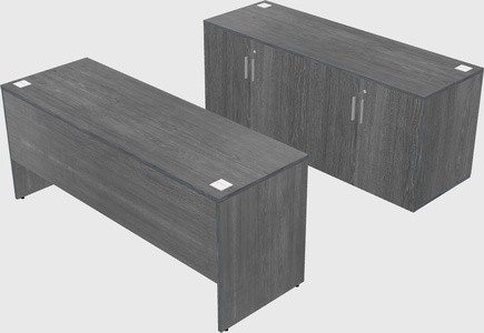 Parallel desk with credenza