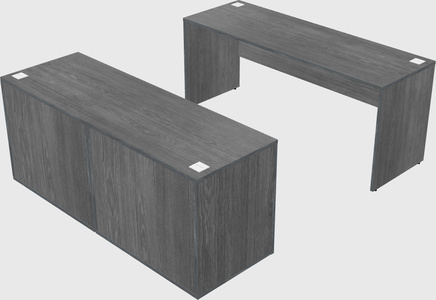 Parallel desk with credenza