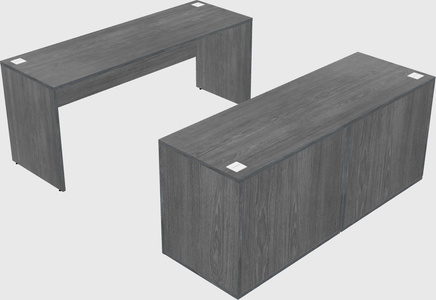 Parallel desk with credenza