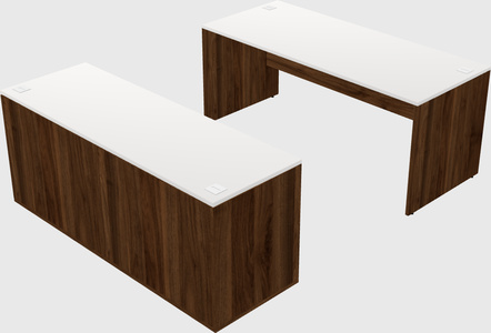 Parallel desk with credenza