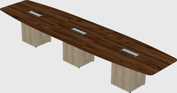 Boat-shaped meeting table
