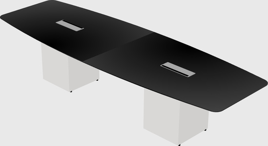 Boat-shaped meeting table