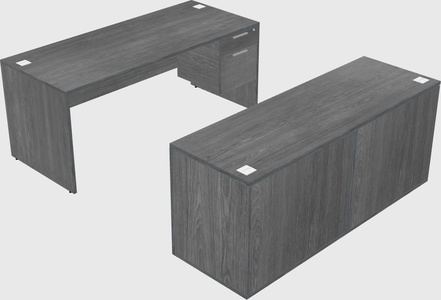 Parallel desk with credenza