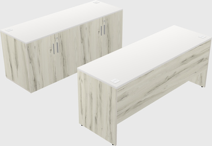 Parallel desk with credenza