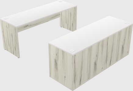 Parallel desk with credenza