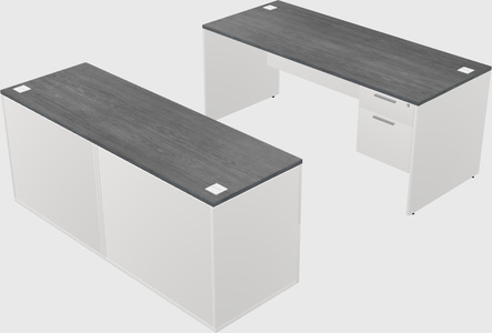Parallel desk with credenza