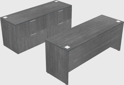 Parallel desk with credenza