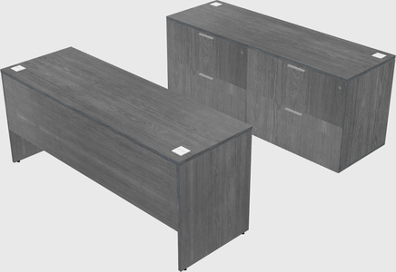 Parallel desk with credenza