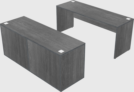 Parallel desk with credenza