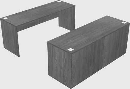 Parallel desk with credenza