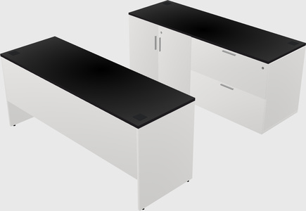 Parallel desk with credenza